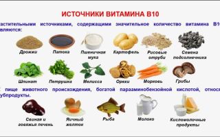 Vitamin B10: which foods contain, instructions for use